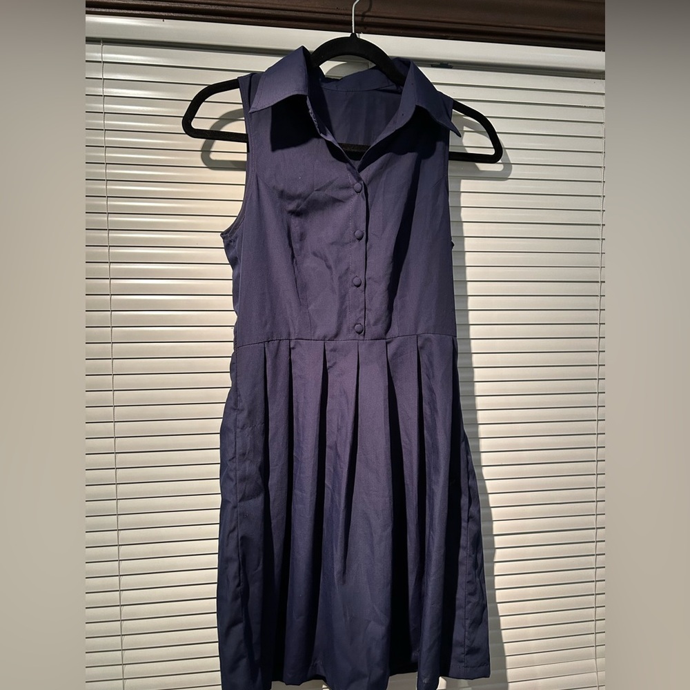 Dark blue button up dress